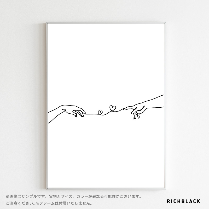 楽天市場】Love 線画 ポスター A2 サイズ 全3色ラインアート 韓国