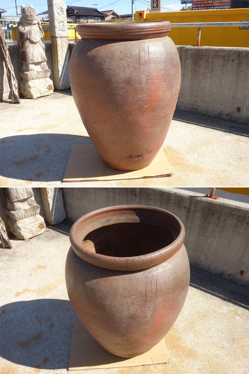 楽天市場】【中古】M▽古備前 水瓶 窯印有り 大壺 大水瓶 水甕 □大型