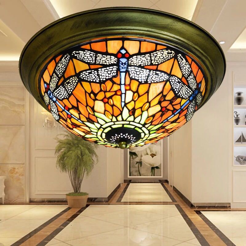 楽天市場】A043826ステンドグラス ペンダントライト 豪華天井照明