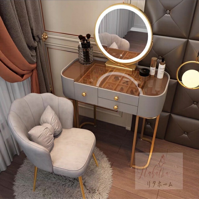 楽天市場】A004438アンティーク調 ドレッサー 化粧台セット鏡台