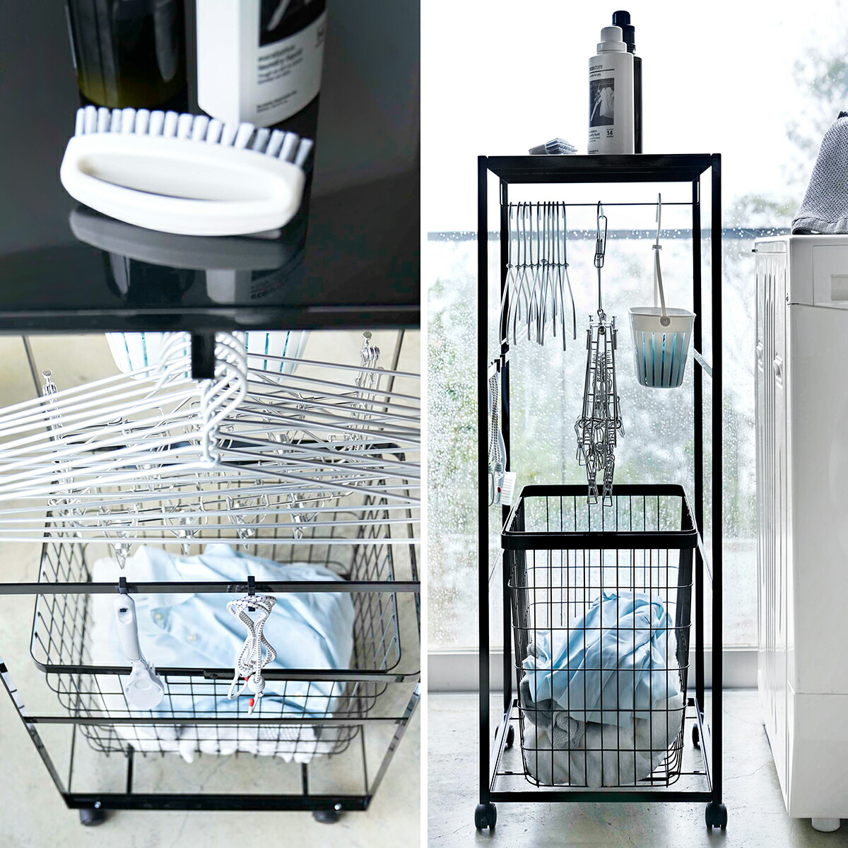 楽天市場】［ 天板付きランドリーワゴン タワー ］山崎実業 tower