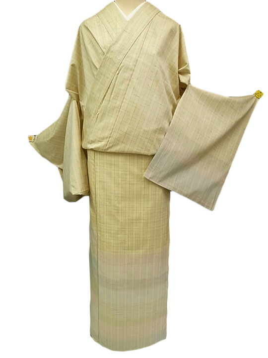 楽天市場】訪問着 正絹 未仕立て 渡源織物米沢紬訪問着 クリーム色 藤