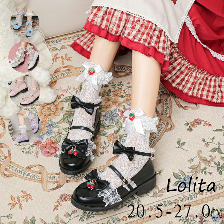 楽天市場】ロリータ靴 厚底 甘ロリータ リボン おでこ靴 ラウンドトゥ