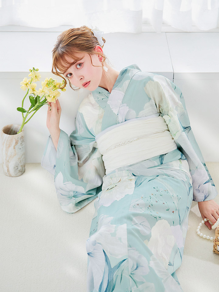 楽天市場】送料無料 【即日発送】【浴衣3点セット】洋モダン ミント