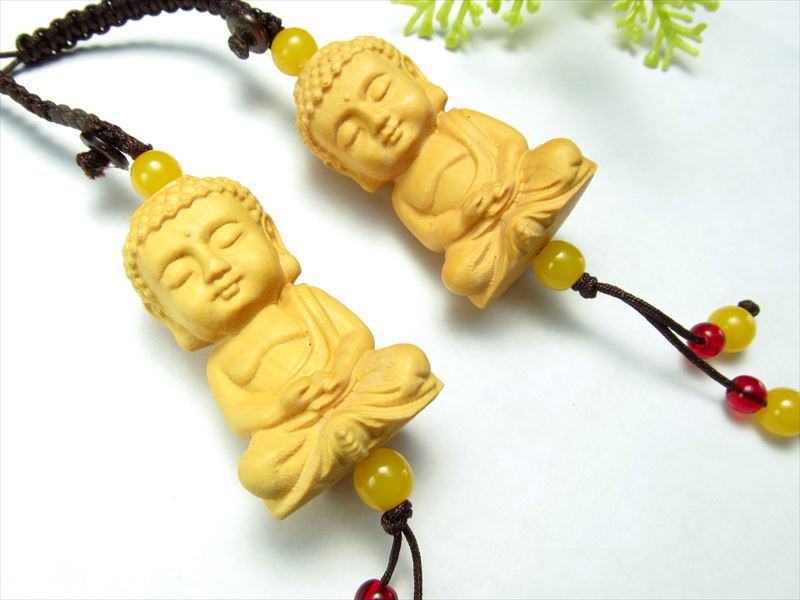 楽天市場】○【木彫り ミニ大仏くん ストラップ】 手彫り 坐像（ざぞう