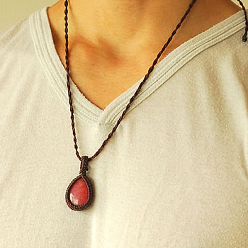 楽天市場】【一点もの】最上級インカローズAAA マクラメ編みペンダント