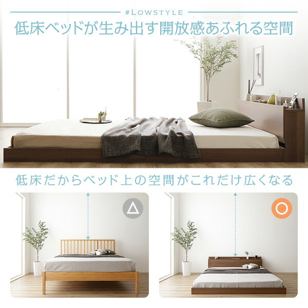 楽天市場】ローベット ダブル ベッドフレームのみ マットレスなし