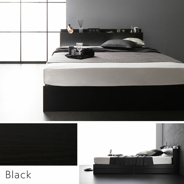 楽天市場】ベッド ダブル ベッドフレームのみ 黒 ブラック 収納 収納