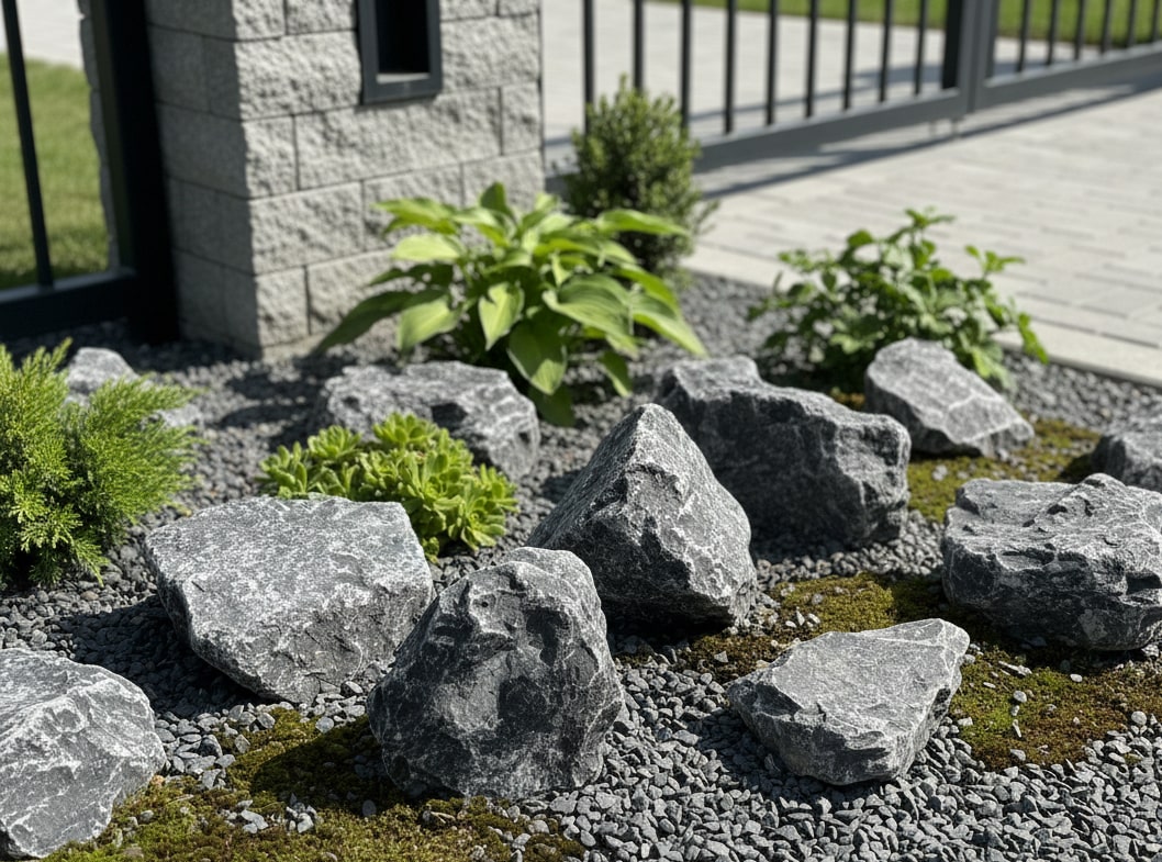 楽天市場】庭石 黒 割栗石 庭 ロックガーデン 石 クラッシュブラック