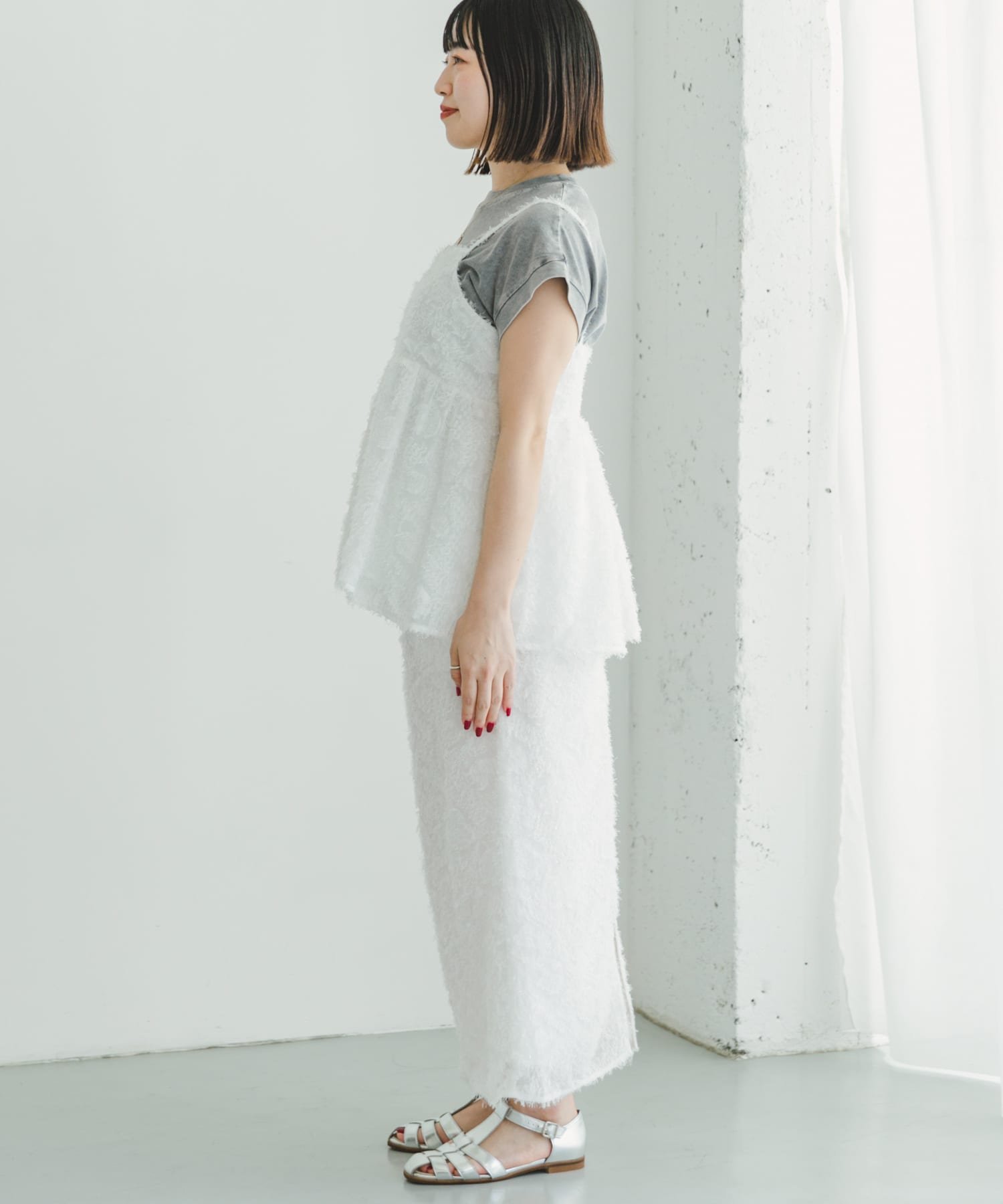 URBAN RESEARCH ITEMS｜フェザーフリンジキャミソール×スカートセット