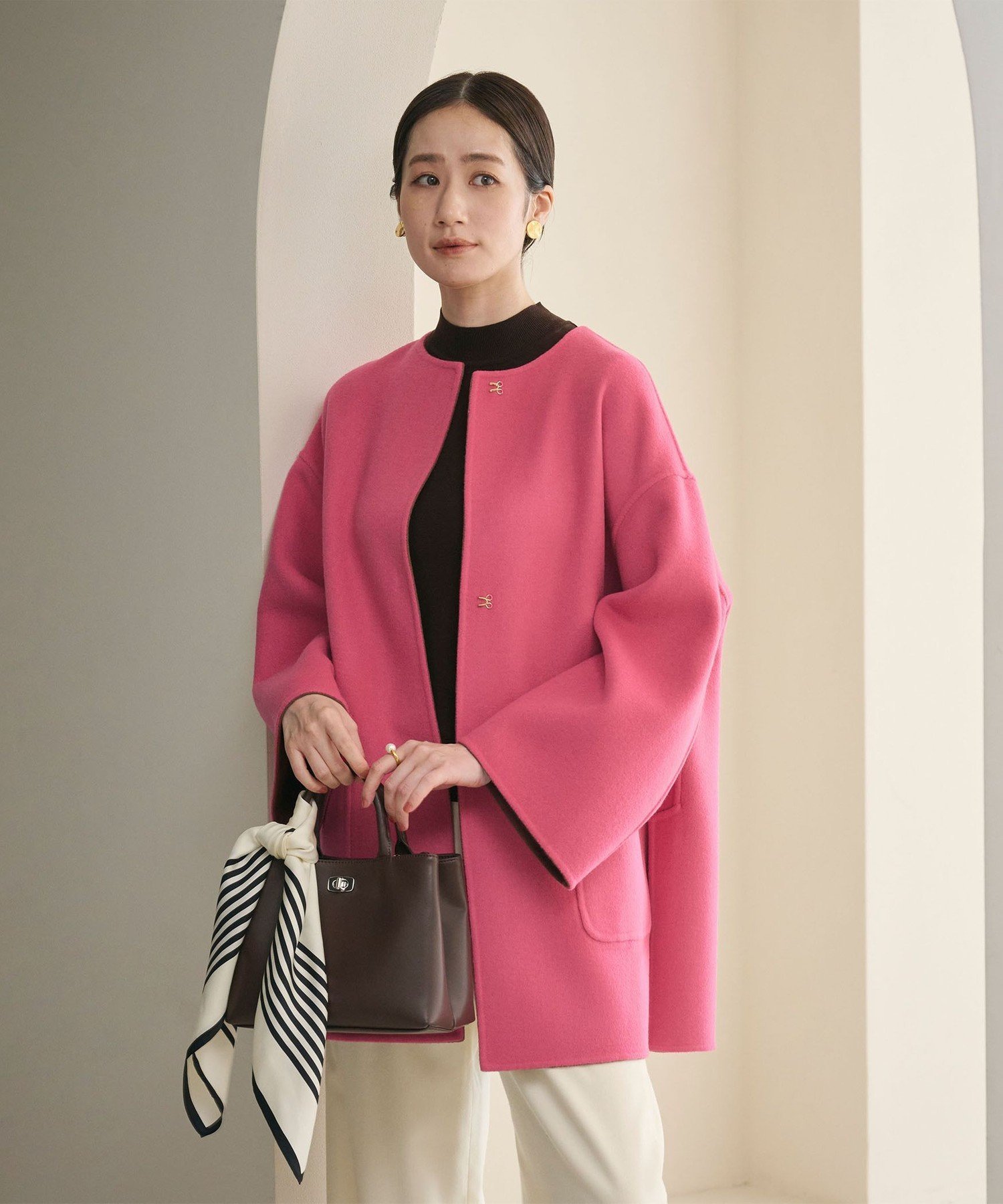 UNITED ARROWS｜バイカラー リバー ミドルコート | Rakuten Fashion