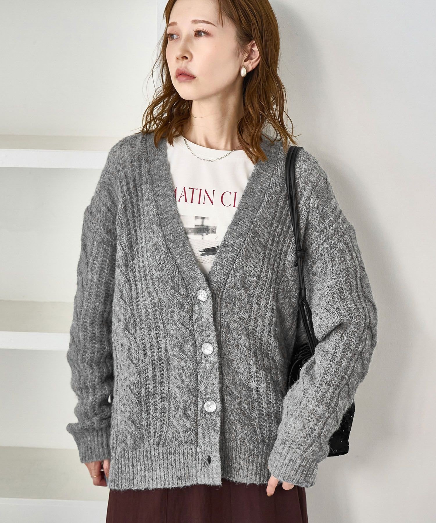 ROPE' PICNIC｜ゆるケーブル編みVネックニットカーディガン | Rakuten