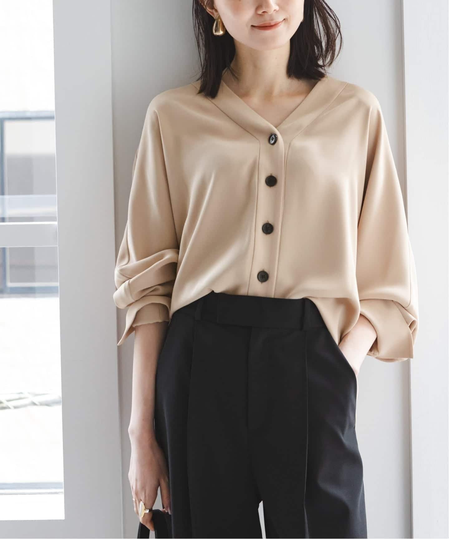 NOBLE｜《追加・WEB限定カラー》エステルダブルクロスカーデブラウス