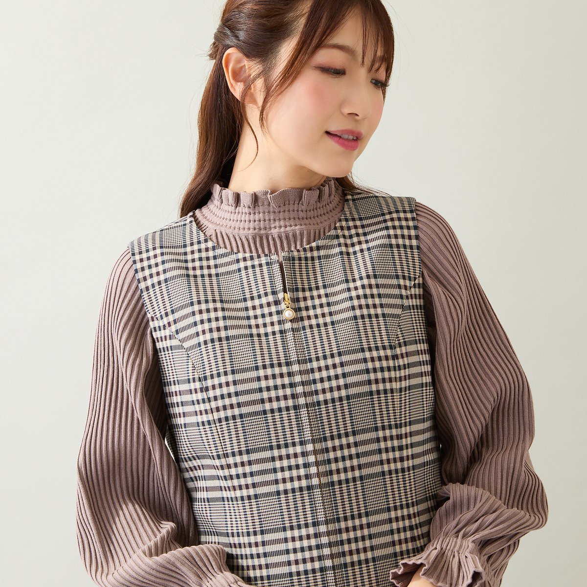 Rose Tiara｜MIXチェックジャンパースカート | Rakuten Fashion(楽天