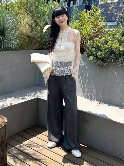 LILY BROWN｜レースチャイナブラウス | Rakuten Fashion(楽天