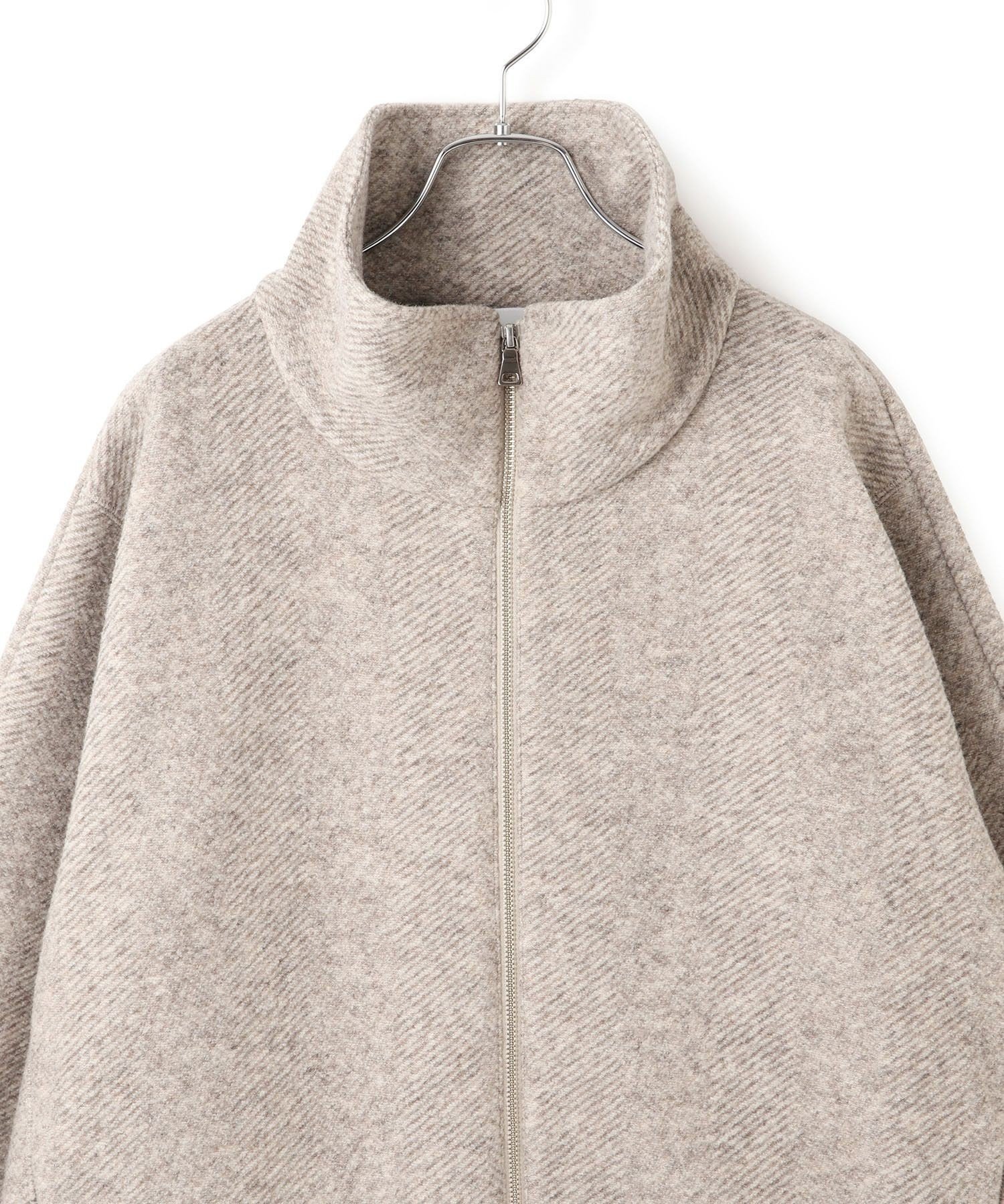 ADAM ET ROPE'｜ヘリンボンツイードボンディングコーディガン