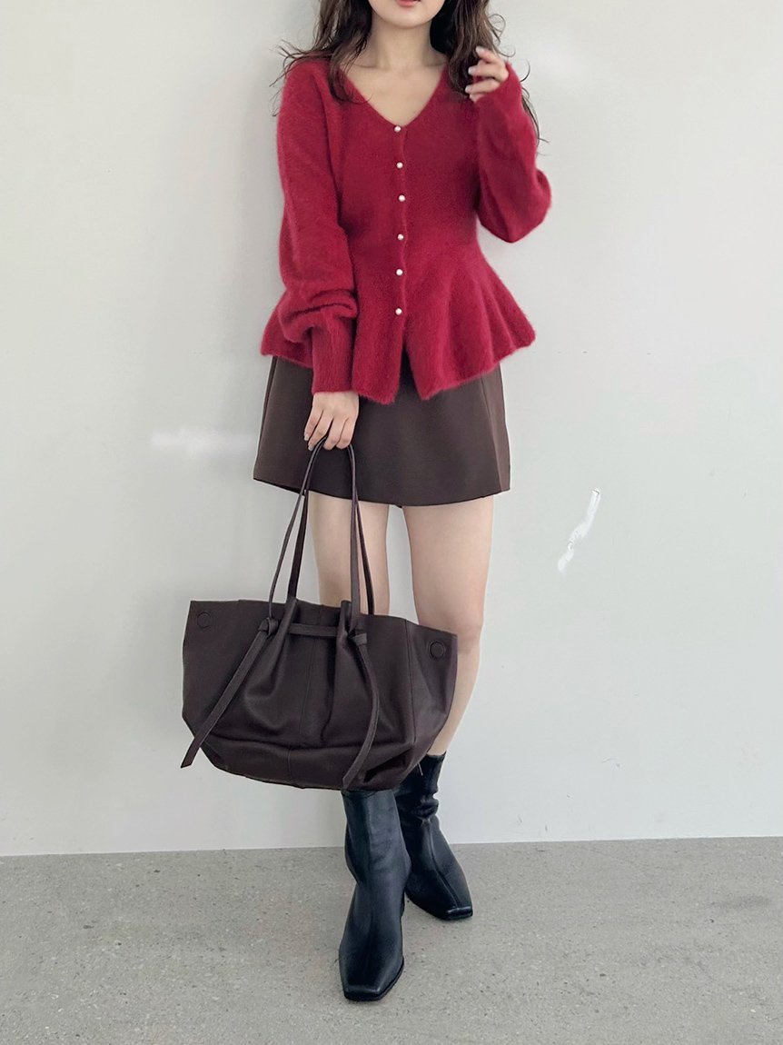 FRAY I.D｜フォックスカシミアペプラムカーディガン | Rakuten Fashion