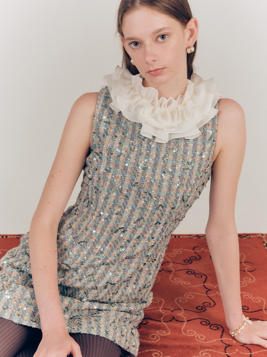 LILY BROWN｜[L.B CANDY STOCK]フリルカラー付き2wayミニワンピース