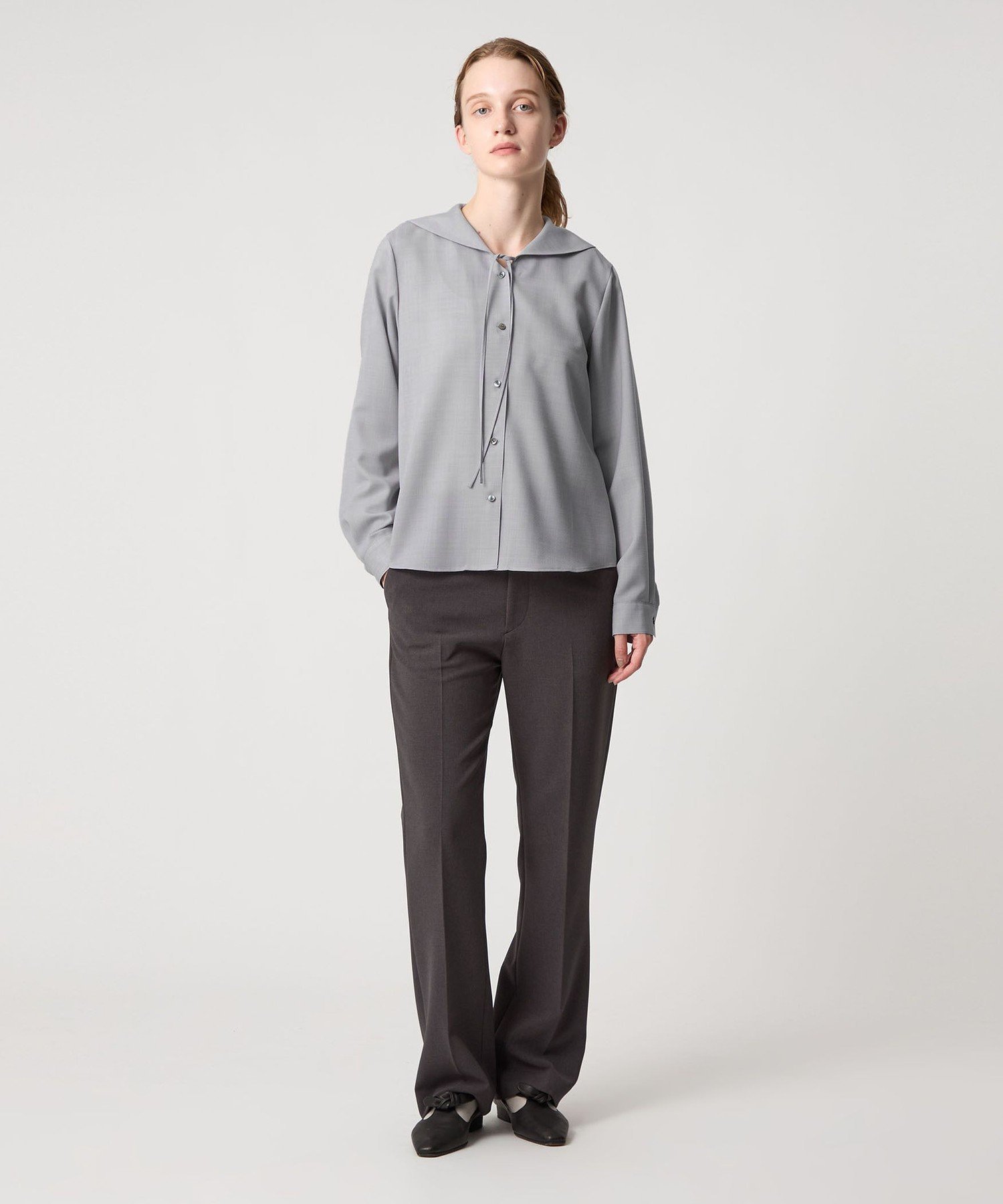 2025 スティーブンアラン　定価2万　ツイルセーラーカラーブラウス. STEVEN ALAN（スティーブンアラン） ブラウス シャツ 「Steven Alan