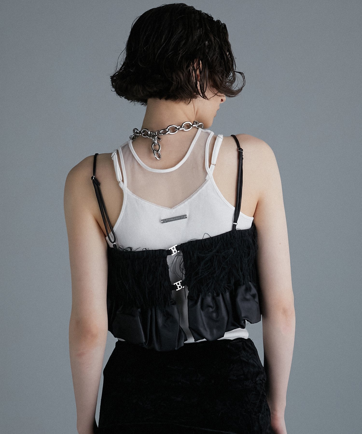 PRANK PROJECT｜フェザーペプラムビスチェ / Feather Peplum Bustier