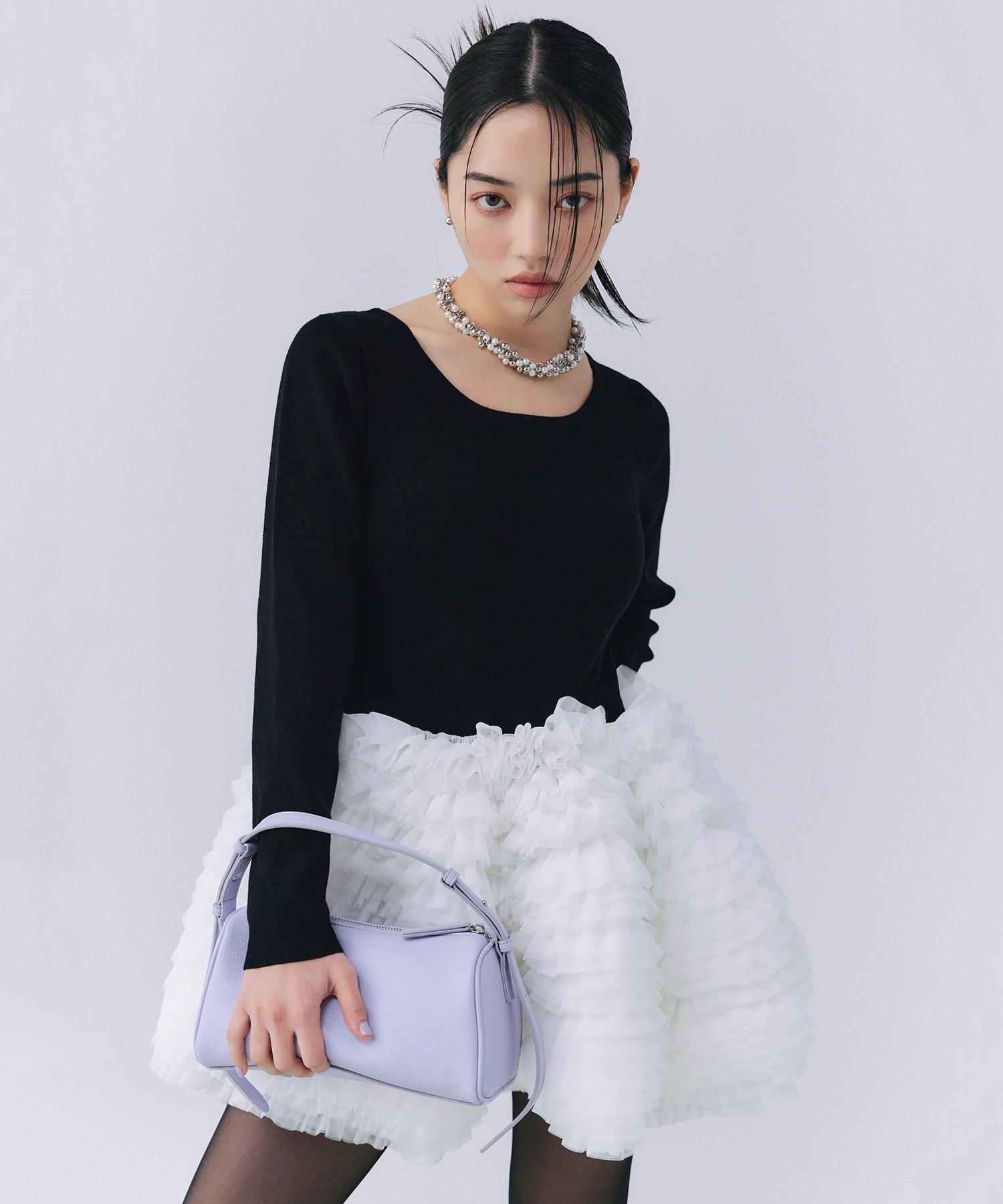 EIMY ISTOIRE｜ボリュームチュールフリルニットワンピース | Rakuten