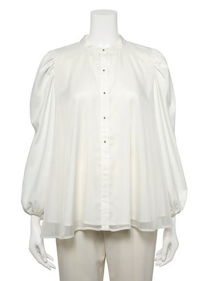 CELFORD｜【ウォッシャブル】ニットコンビレイヤードフレアブラウス