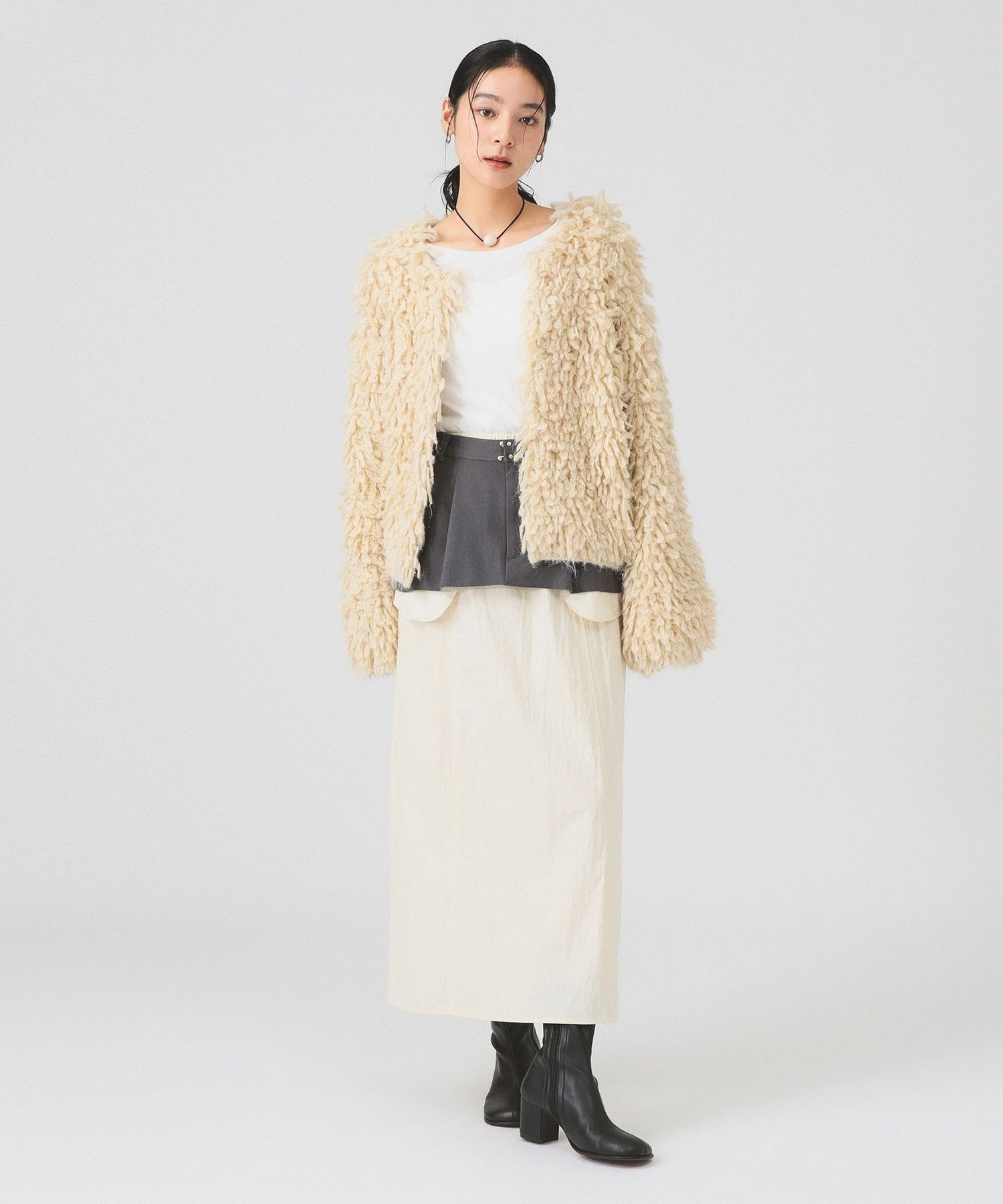 BEAMS WOMEN｜ミックス ループ編み ニット ジャケット | Rakuten