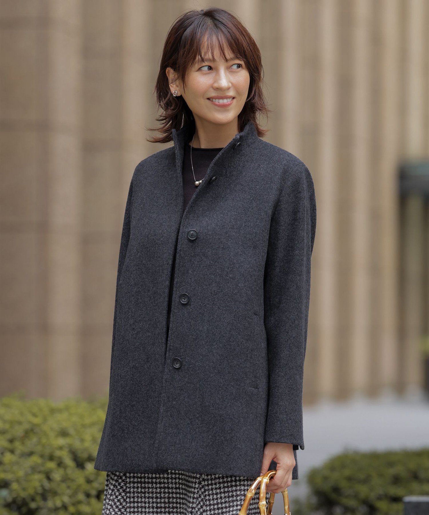 J.PRESS｜ショートビーバー ミディ丈 スタンドカラー コート | Rakuten