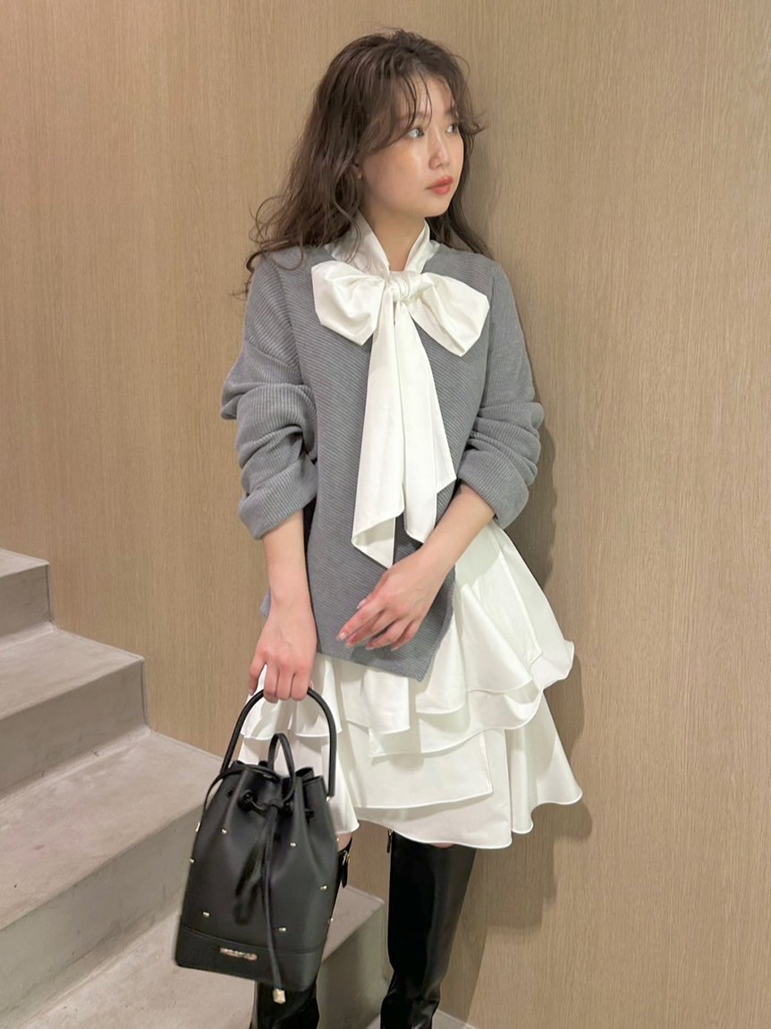 FRAY I.D｜リボンタイコンビニットチュニック | Rakuten Fashion(楽天