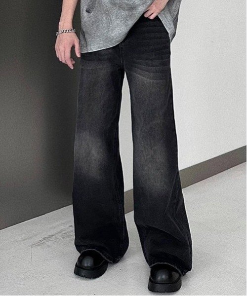 CERCA｜NOWLE/(M)Y2K ブラック ヴィンテージ ウォッシュ フレア デニム