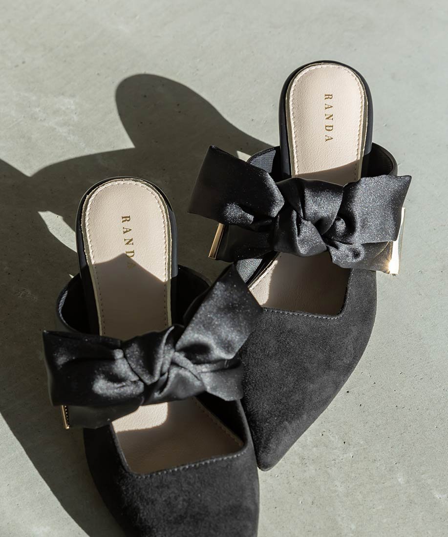 RANDA｜ビッグサテンリボンミュール | Rakuten Fashion(楽天