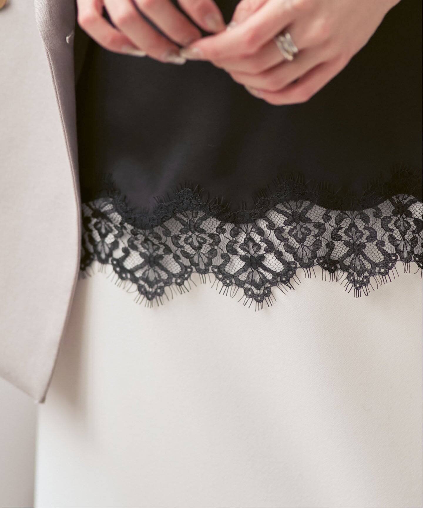 NOBLE｜《追加》リバーレーストリミングサテンキャミソール | Rakuten