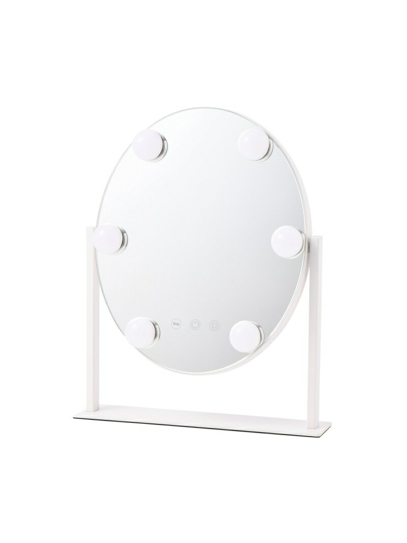 Francfranc｜ハリウッドミラー ラウンド S ホワイト 調光 調色 ライト