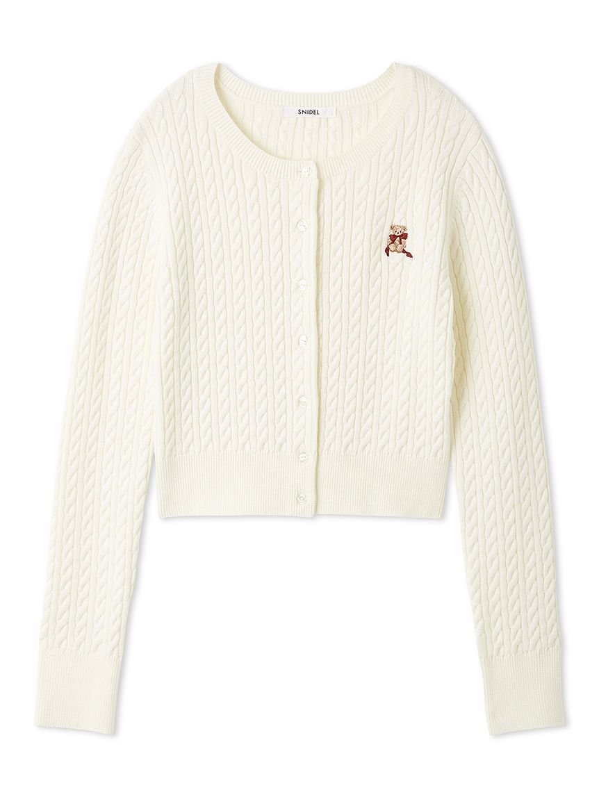 SNIDEL｜リボンベアニットカーディガン | Rakuten Fashion(楽天