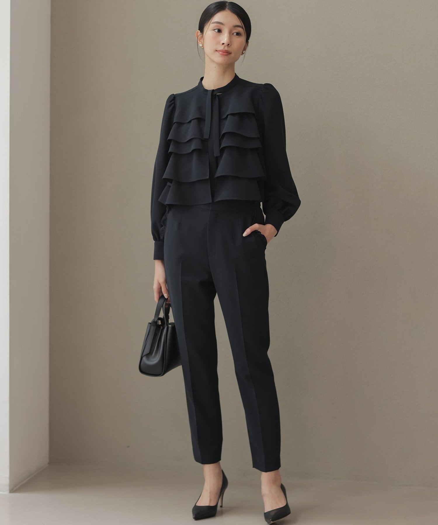 組曲｜【KUMIKYOKU NAVY】コンフォータブルドレープ フリルブラウス