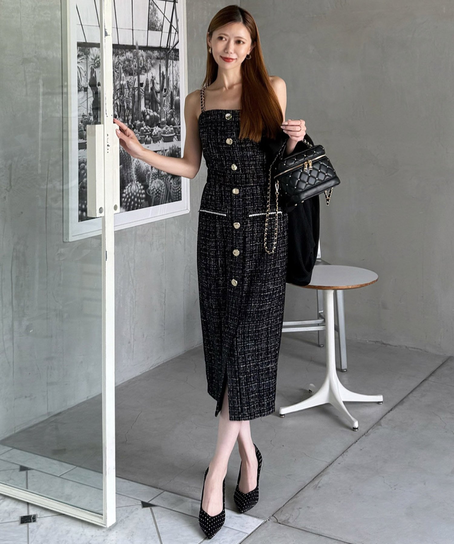 ROYAL PARTY｜ダブルチェーンストラップツイードワンピース | Rakuten