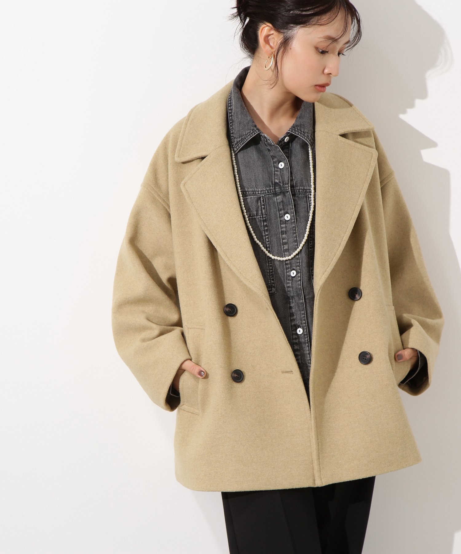 N. Natural Beauty Basic*｜ミドルPコート《ブラウン×ゴールドボタン