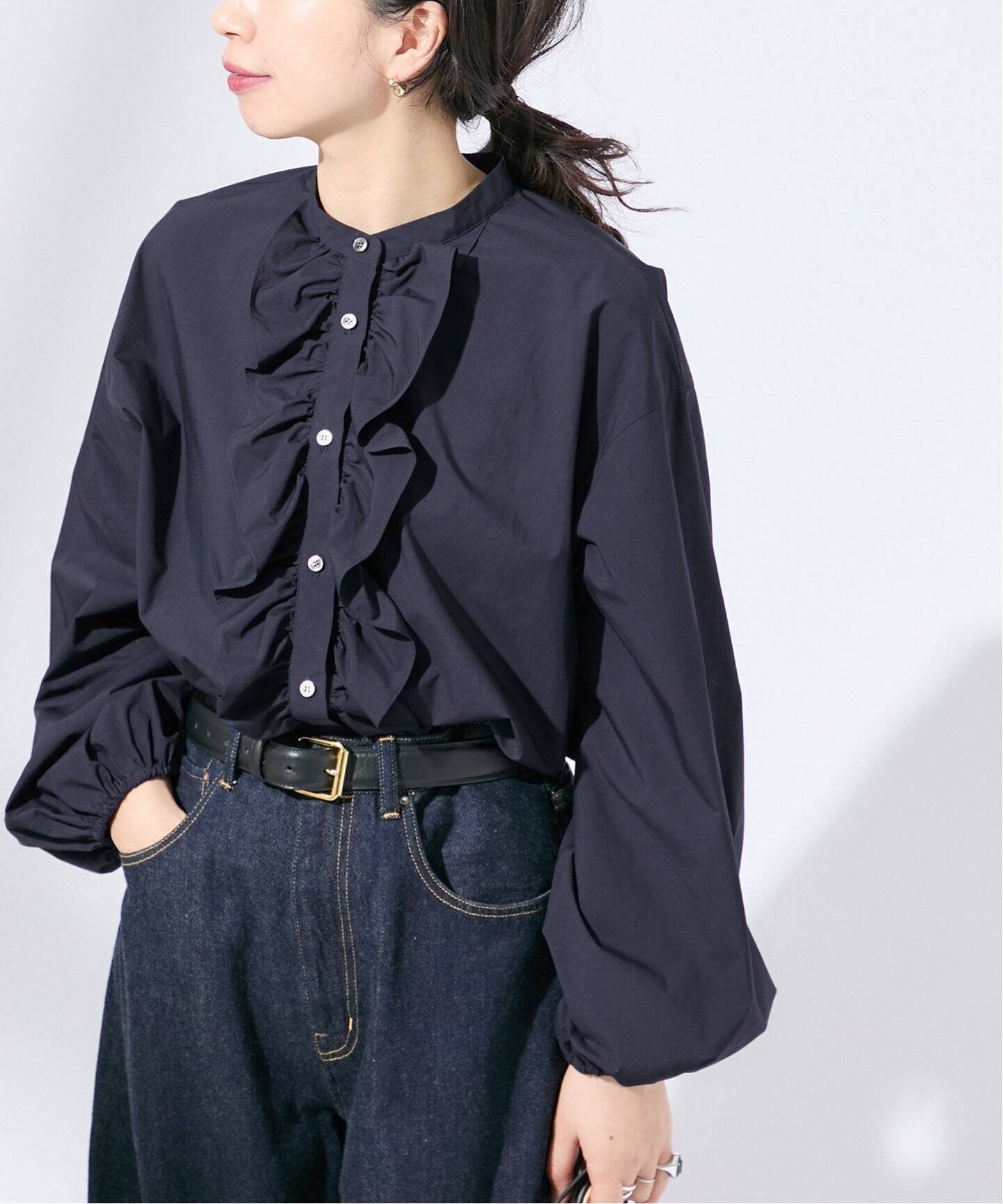 JOURNAL STANDARD L'ESSAGE｜《追加》スタンドカラーフリルシャツ