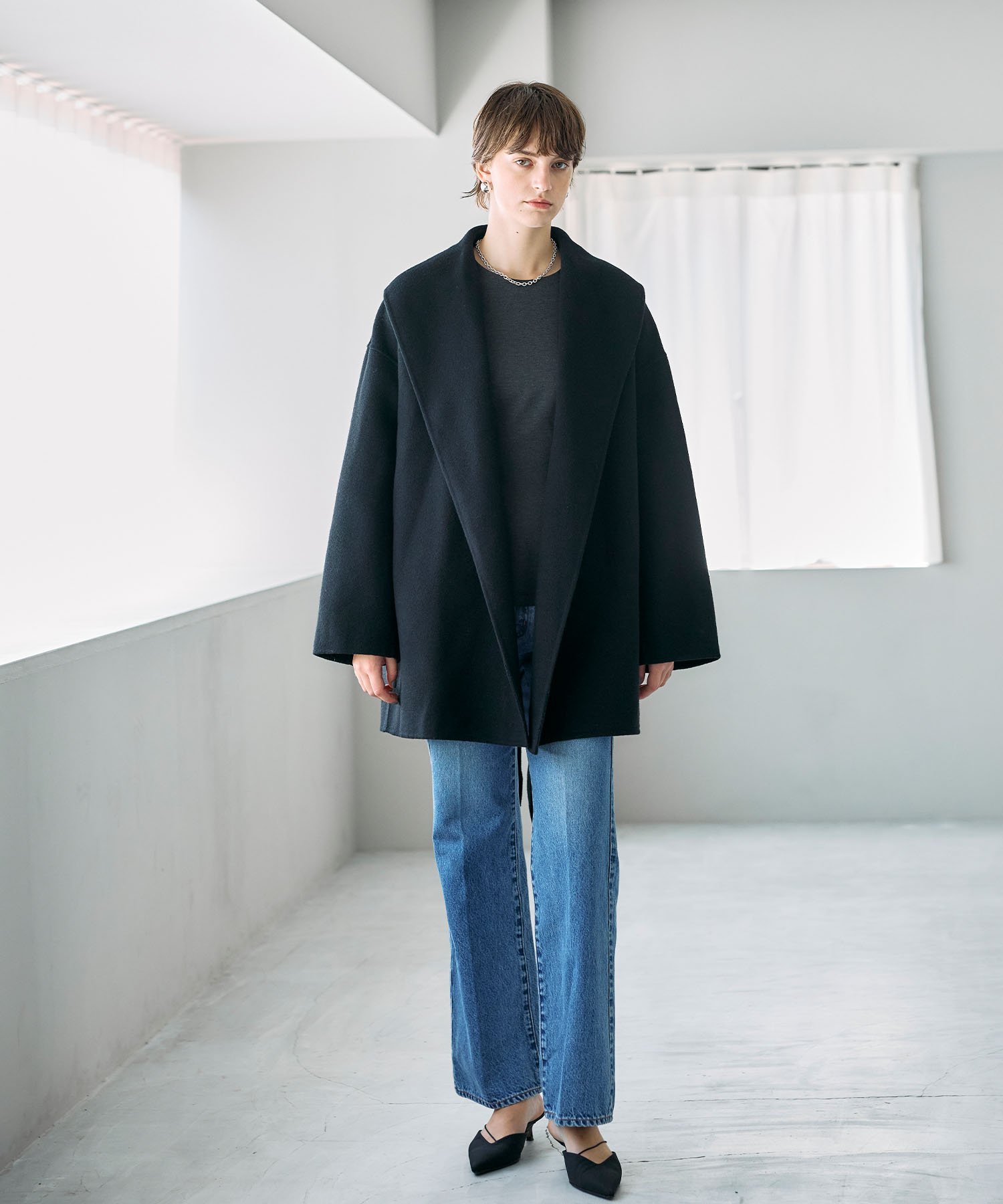 N.O.R.C｜ウールメルトンミドルリバーコート | Rakuten Fashion(楽天