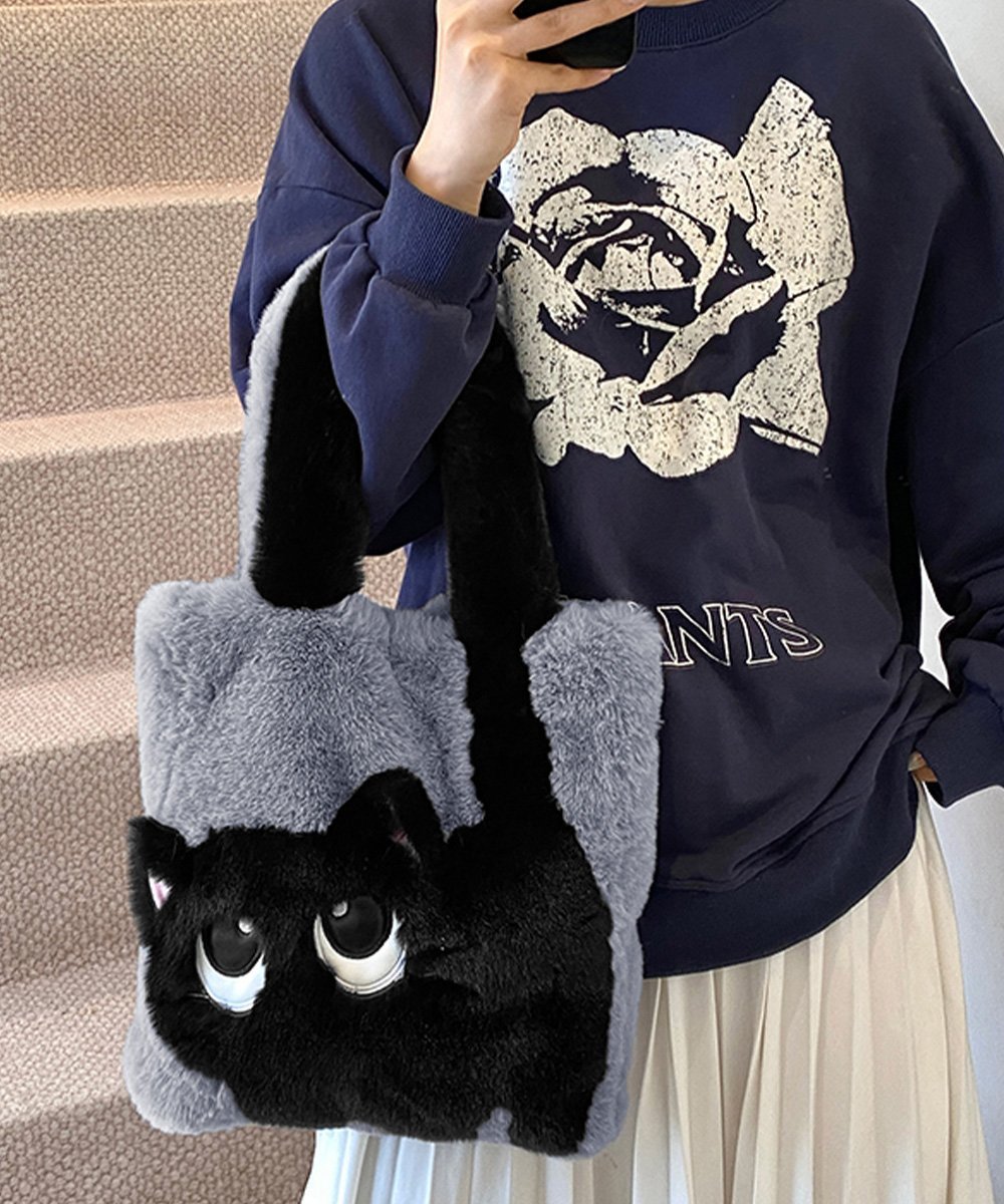 miniministore｜ファートートバッグ ふわふわ 猫柄鞄秋冬 | Rakuten