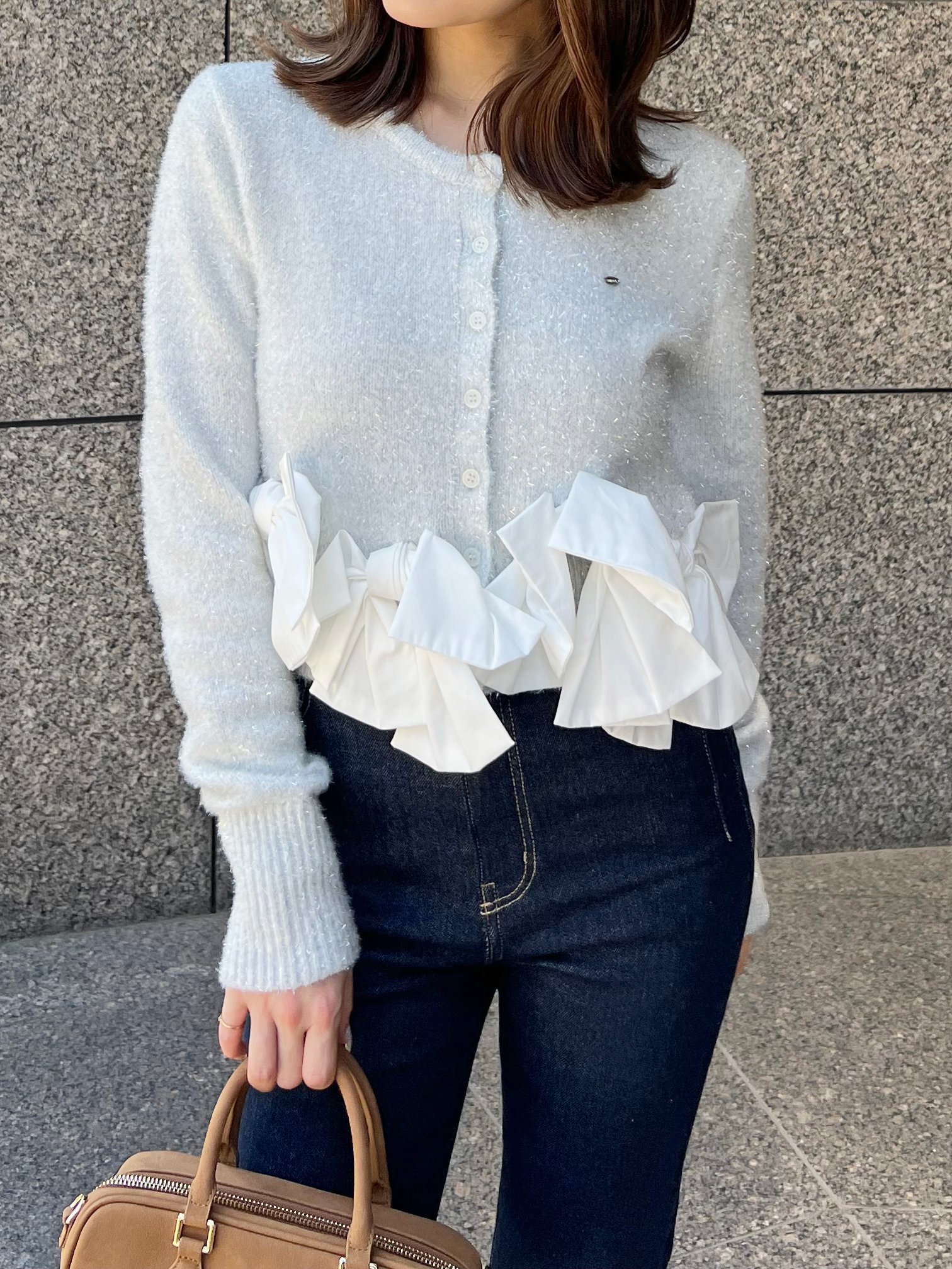 SNIDEL｜リボンモチーフカーディガン | Rakuten Fashion(楽天