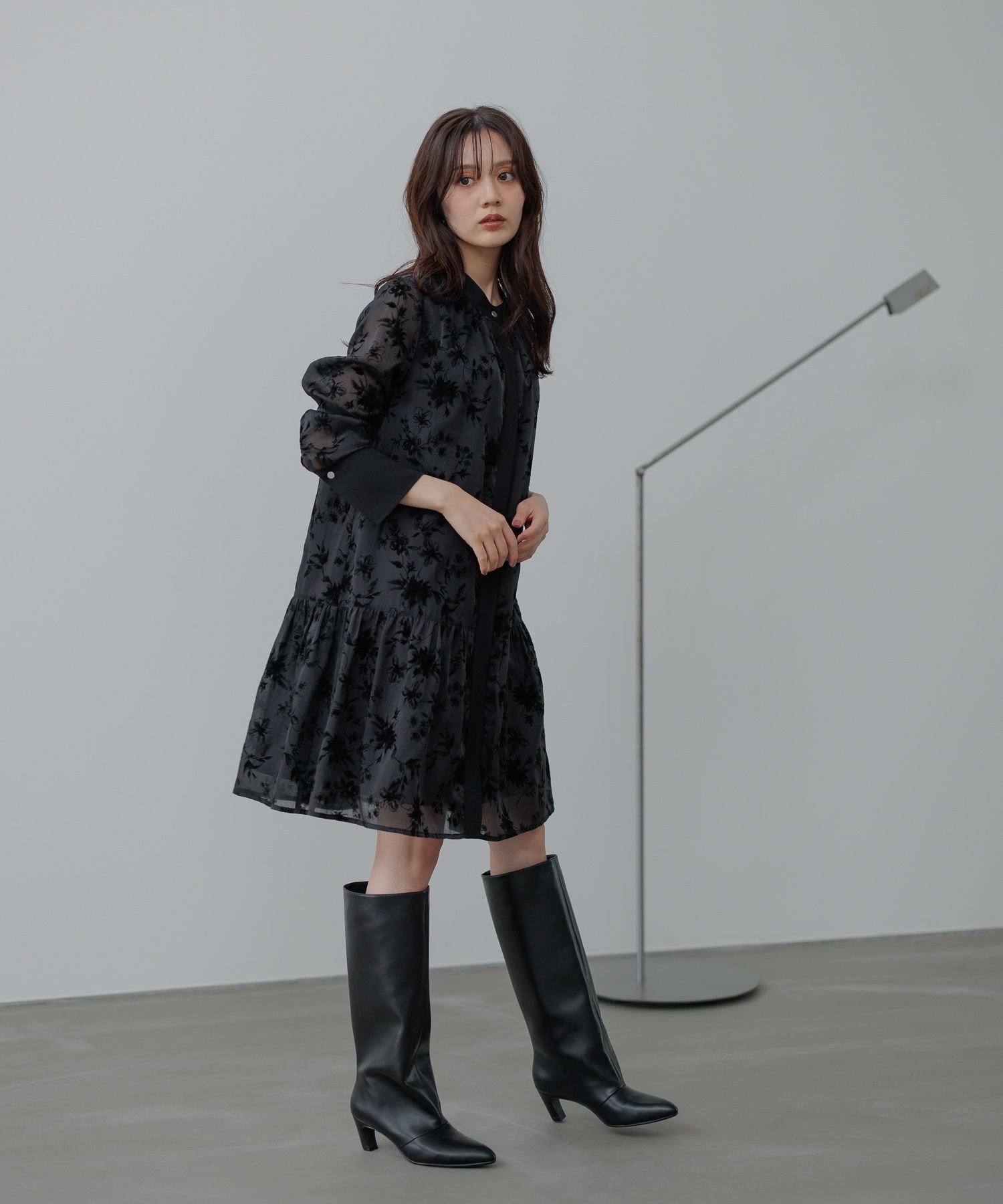 Andemiu｜フロッキープリントシャツミニワンピース | Rakuten Fashion