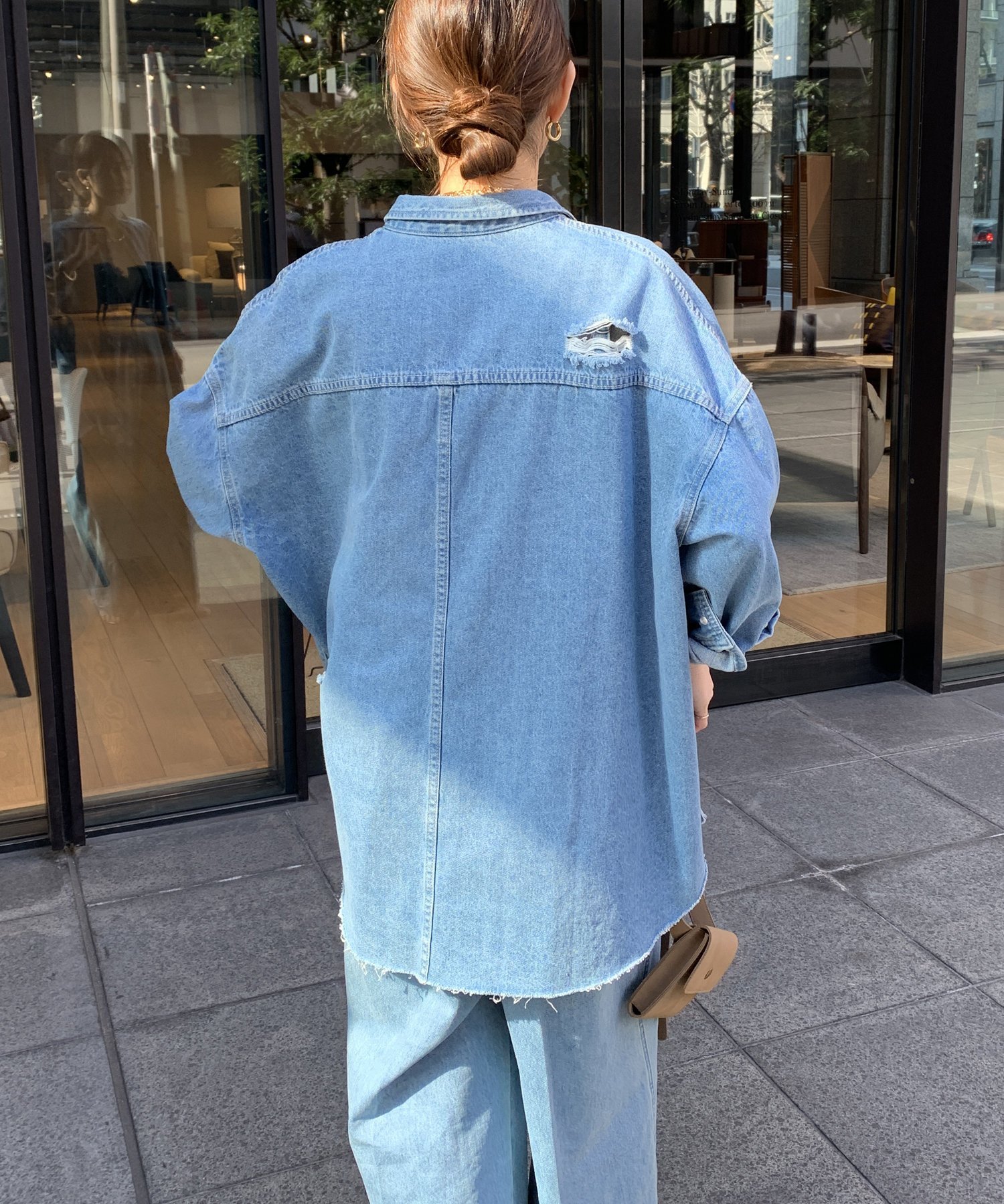 DOUDOU｜【新色追加】ダメージデニムシャツ | Rakuten Fashion(楽天