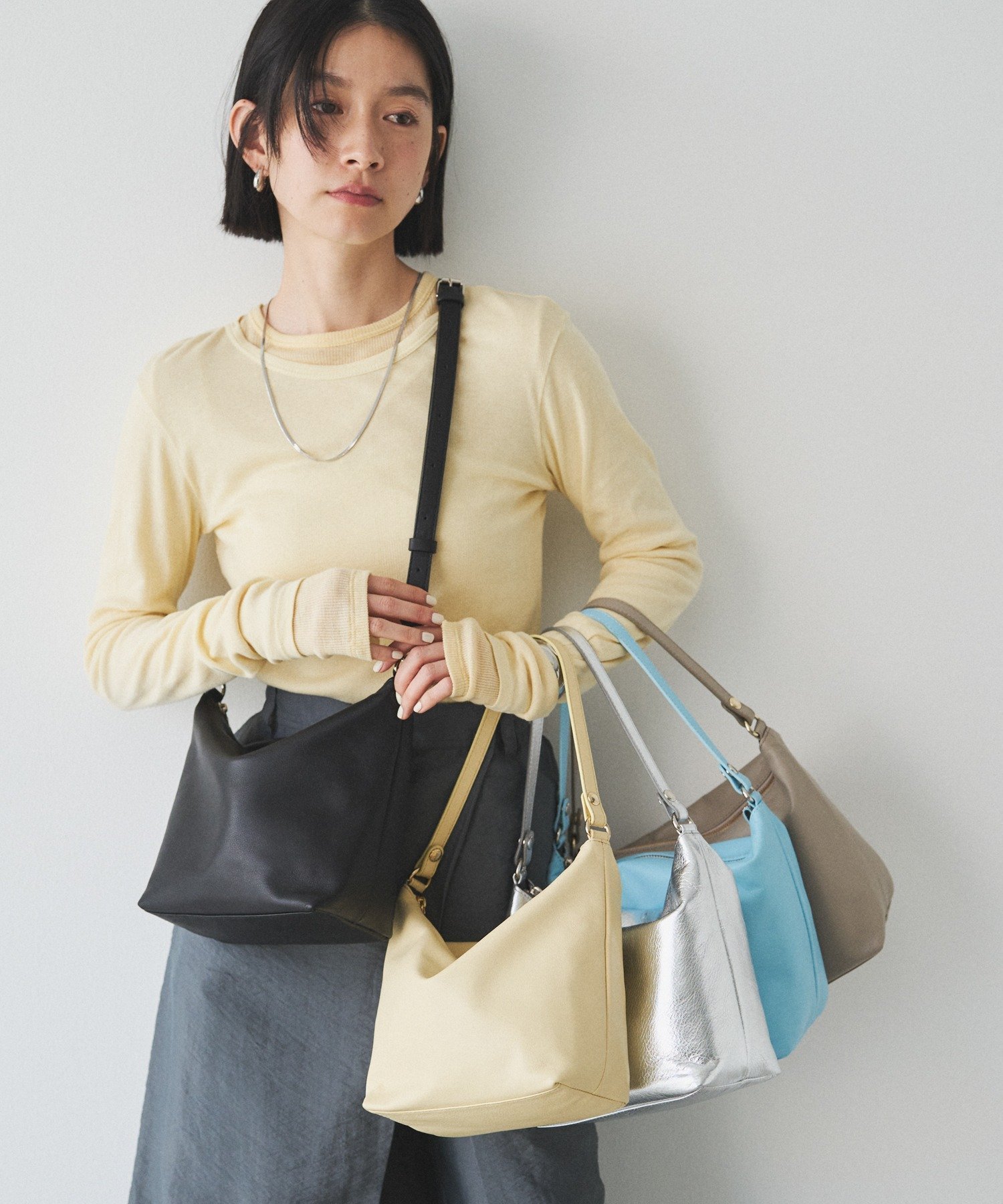 russet｜《3/4~価格改定》ソフトレザーシンプルショルダーバッグ