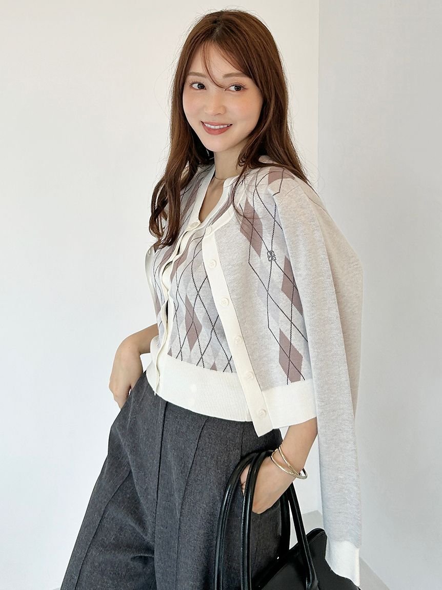 SNIDEL｜アーガイルカーディガン | Rakuten Fashion(楽天ファッション