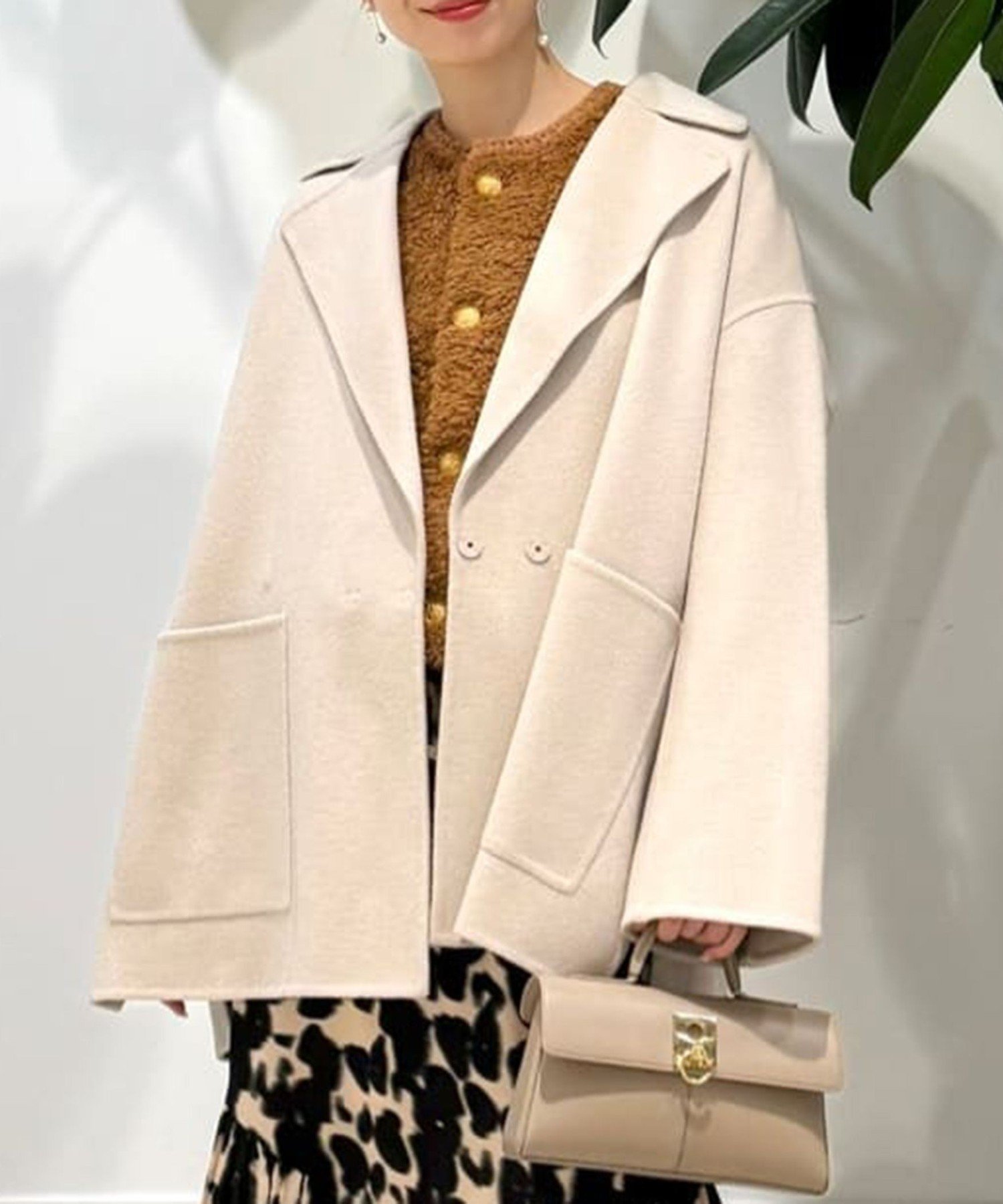 TOMORROWLAND｜プレミアムウールリバー オープンカラーショートコート