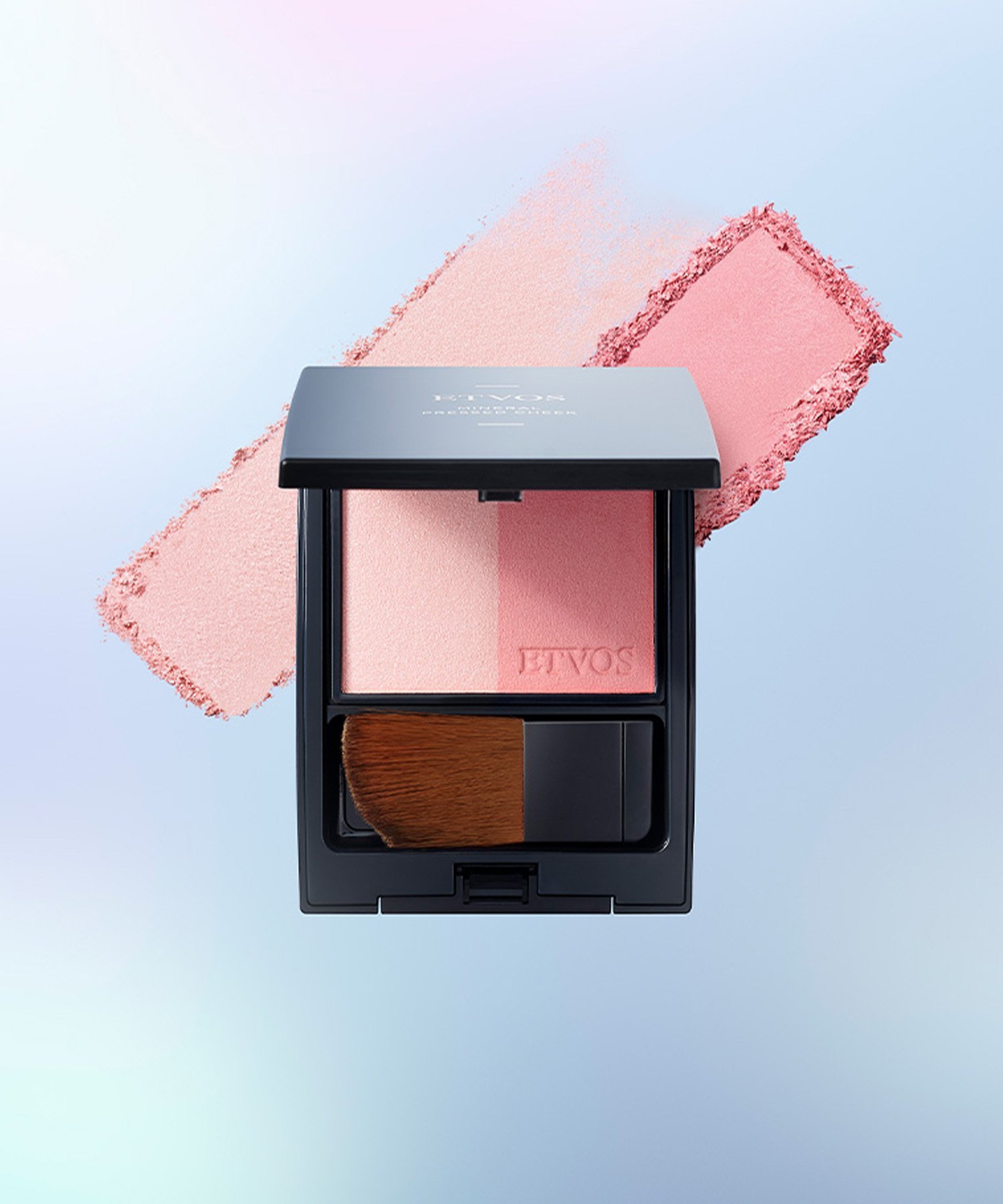 ETVOS｜ミネラルプレストチーク [ SPF20 PA++ チーク 2色 石けんオフ