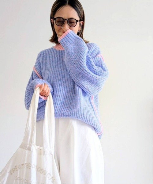 notch.｜【notch. by yui 】オーバーサイズバイカラーニット 2025AW