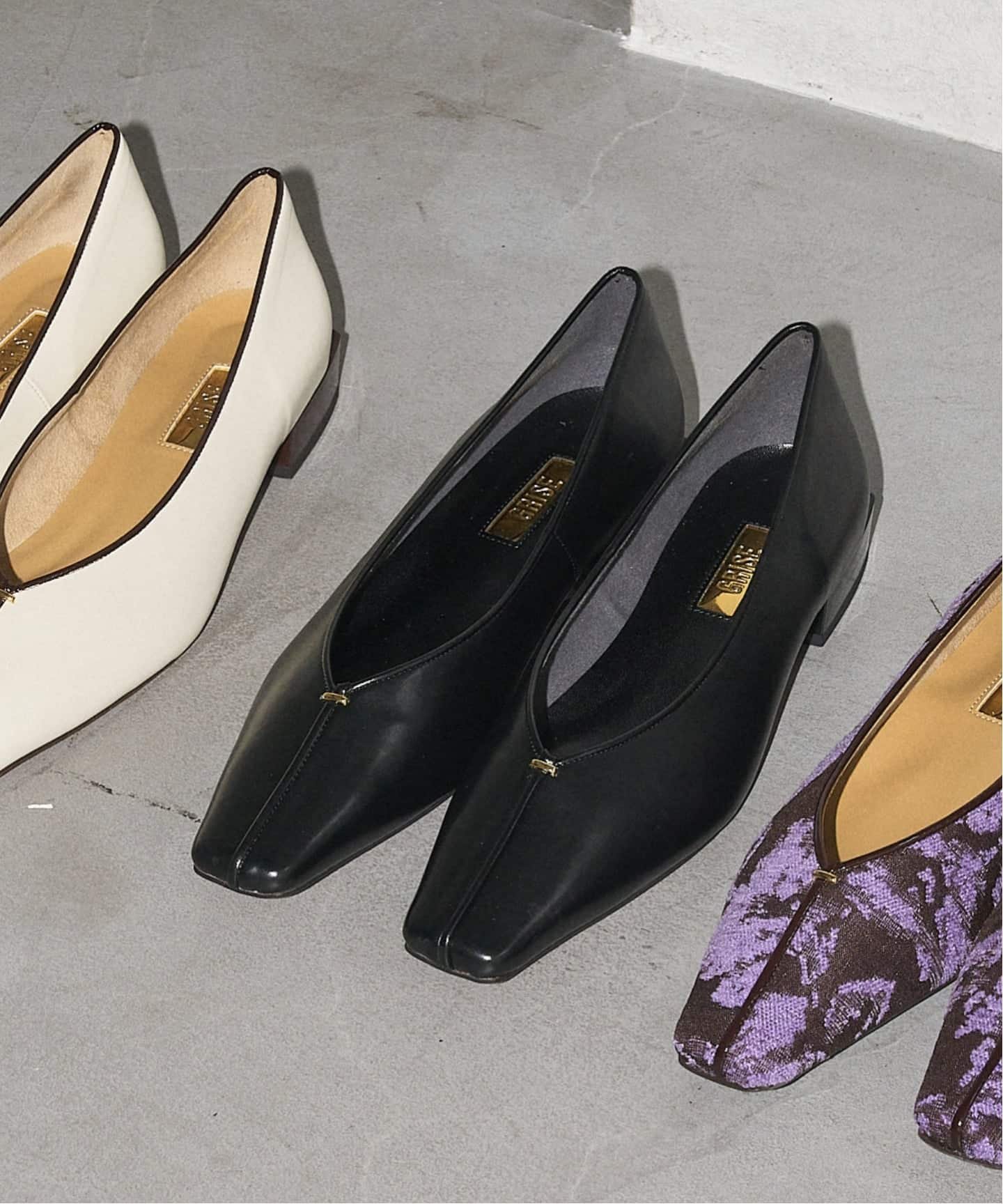 LE TALON｜《追加》GRISE2.5cmナロースクエアシームフラット | Rakuten