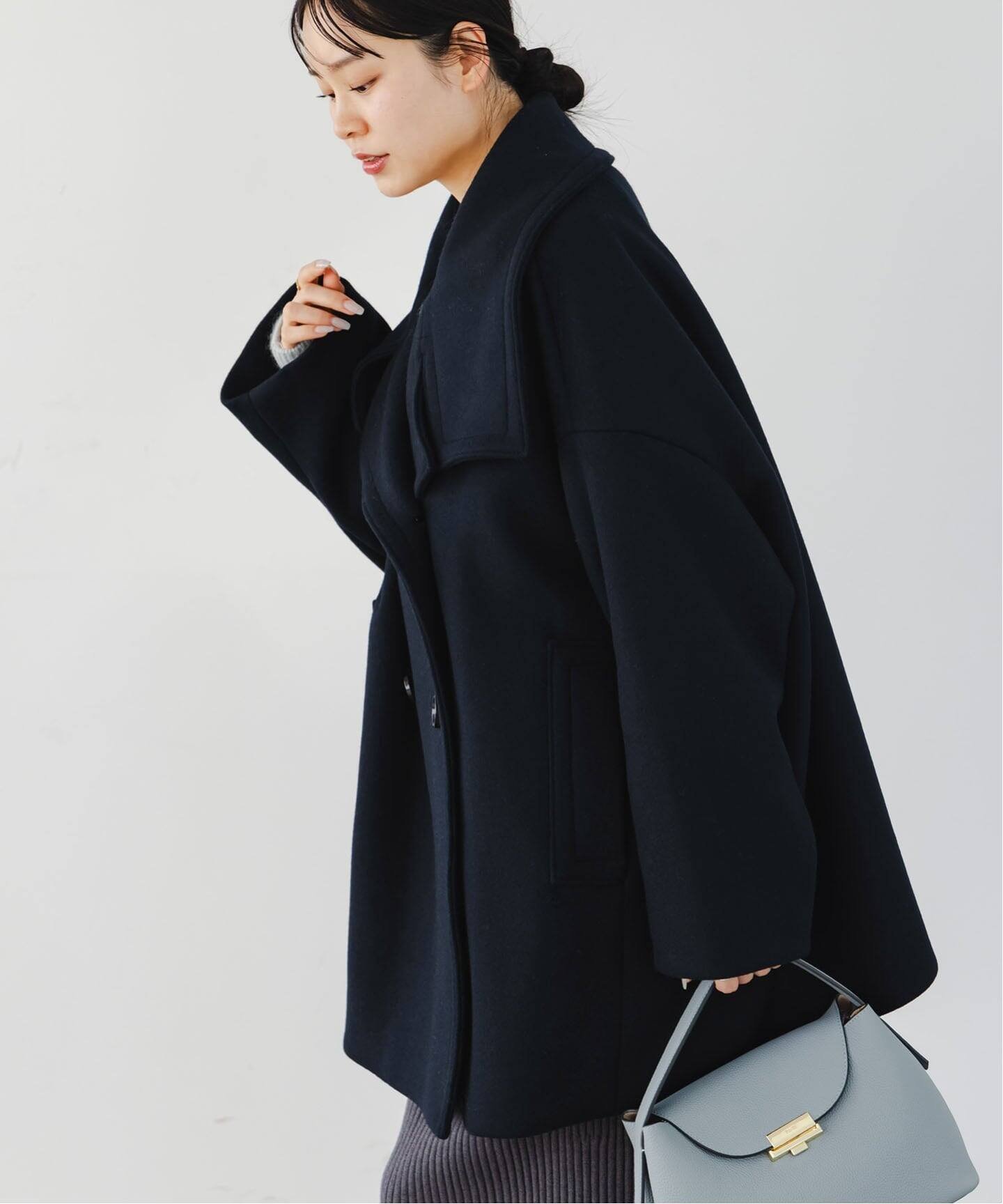 NOBLE｜《追加》スタンドカラーオーバーコート | Rakuten Fashion(楽天